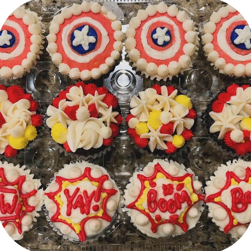 Superhero themed cupcakes